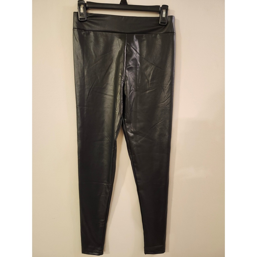 Nova Kids Black Faux Leather Look Leggings, Girl's Pants, Toddler‎ Apparel